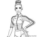 Amazing Athlete Barbie Outfit Coloring Pages 1