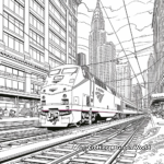 Amtrak in the City: Urban Scene Coloring Pages 2