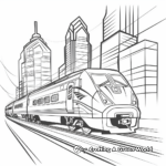 Amtrak in the City: Urban Scene Coloring Pages 4