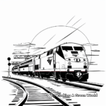 Amtrak Train at Sunset: Landscape Coloring Pages 2