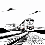Amtrak Train at Sunset: Landscape Coloring Pages 3