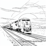 Amtrak Train at Sunset: Landscape Coloring Pages 4