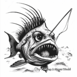 Angler Fish in the Deep: Seabed-Scene Coloring Pages 1
