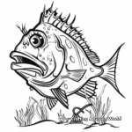 Angler Fish in the Deep: Seabed-Scene Coloring Pages 4