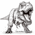 Angry T-Rex Roaring Coloring Pages 2
