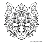 Animal-Themed Mask Coloring Pages 3