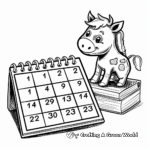Animals of the Months Calendar Coloring Pages 1