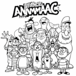 Animaniacs Characters Group Picture Coloring Pages 2