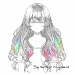 Anime-Inspired Rainbow Hair Coloring Pages 3