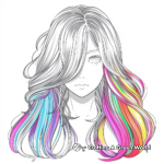 Anime-Inspired Rainbow Hair Coloring Pages 4