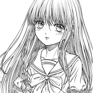 Long Hair Anime Girl Coloring Pages - Free & Printable!