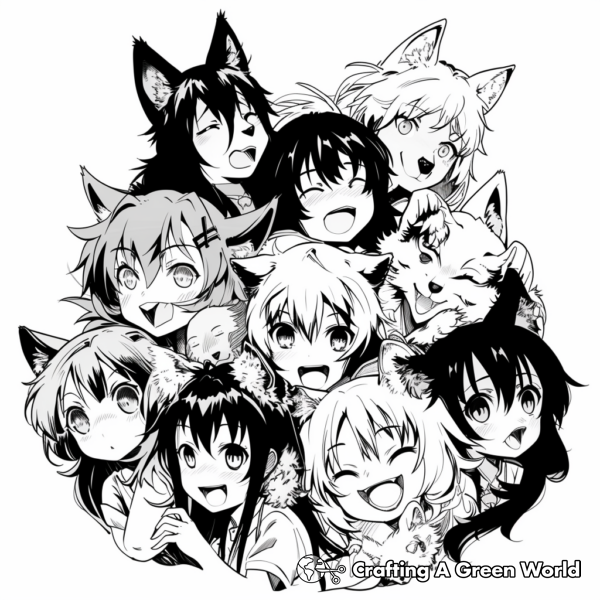 Wolf Anime Coloring Pages - Free &amp; Printable!