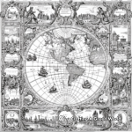 Antique Map Coloring Pages for Adults 3