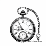 Antique Pocket Watch Coloring Pages 4