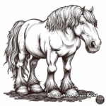 Appealing Percheron Draft Horse Coloring Pages for Kids 1