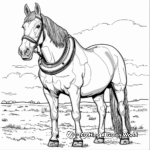 Appealing Percheron Draft Horse Coloring Pages for Kids 2