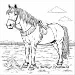 Appealing Percheron Draft Horse Coloring Pages for Kids 3