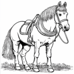 Appealing Percheron Draft Horse Coloring Pages for Kids 4
