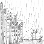 April Showers in the City: Urban-Scene Coloring Pages 3