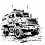 Armored Police Truck Coloring Pages for Kids 2