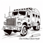 Armored Police Truck Coloring Pages for Kids 3