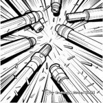 Array of Lightsabers: Multiple Lightsaber Coloring Pages 3