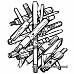 Array of Lightsabers: Multiple Lightsaber Coloring Pages 4