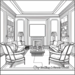 Art Deco Style Living Room Coloring Pages 1