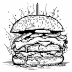 Artistic Abstract Burger Coloring Pages 3