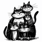 Artistic Abstract Cat Coloring Pages 1