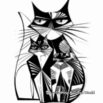 Artistic Abstract Cat Coloring Pages 2