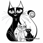 Artistic Abstract Cat Coloring Pages 4