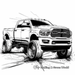 Artistic Abstract Dodge Ram Lifted Truck Coloring Pages 1