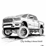 Artistic Abstract Dodge Ram Lifted Truck Coloring Pages 2