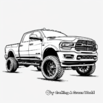Artistic Abstract Dodge Ram Lifted Truck Coloring Pages 3