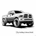 Artistic Abstract Dodge Ram Lifted Truck Coloring Pages 4