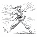 Artistic Abstract Karate Movements Coloring Pages 1