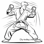 Artistic Abstract Karate Movements Coloring Pages 2