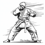 Artistic Abstract Karate Movements Coloring Pages 3