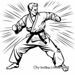 Artistic Abstract Karate Movements Coloring Pages 4