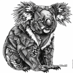 Artistic Abstract Koala Coloring Pages 1
