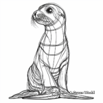 Artistic Abstract Sea Lion Coloring Pages 2