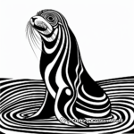 Artistic Abstract Sea Lion Coloring Pages 3