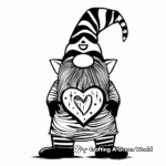 Artistic Abstract Valentine Gnome Coloring Pages 1