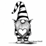 Artistic Abstract Valentine Gnome Coloring Pages 2