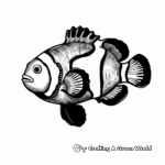 Artistic Black and White Clownfish Coloring Pages 1