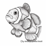 Artistic Black and White Clownfish Coloring Pages 2