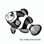 Artistic Black and White Clownfish Coloring Pages 3