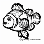 Artistic Black and White Clownfish Coloring Pages 4