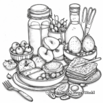 Artistic Breakfast Spread Coloring Pages 1